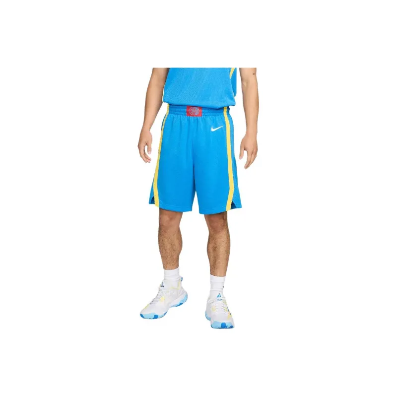 Nike SS24 Basketball Shorts Men's Blue Yellow-0