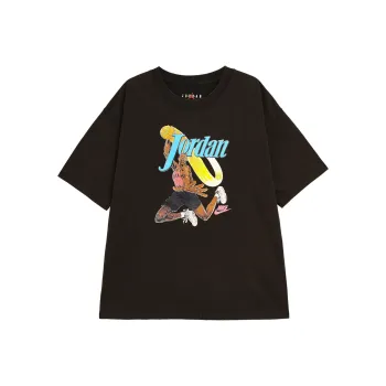 Jordan Drop Shoulder Sleeve T-Shirt Women's Gray Black