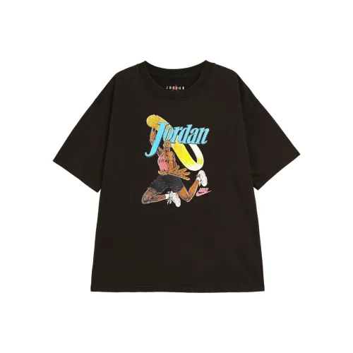Jordan Drop Shoulder Sleeve T Shirt Women's Gray Black