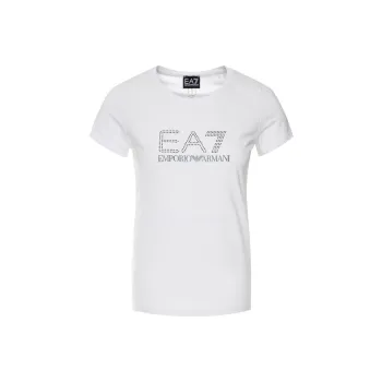 EMPORIO ARMANI EA7 SS23 Short Sleeved T Shirts Women's White