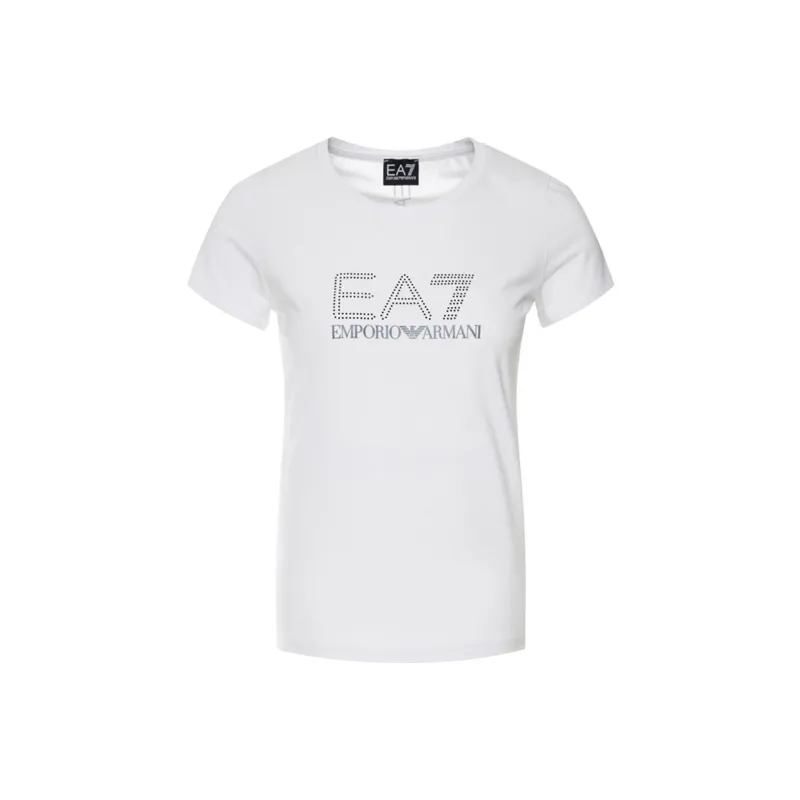 EMPORIO ARMANI EA7 SS23 Short Sleeved T Shirts Women's White-0