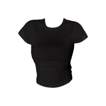 HEISU Set in Sleeve T Shirt Women's Black