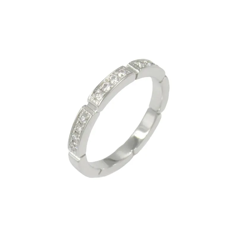 Cartier 2010s 18K White Gold Panthère Diamond Ring-0