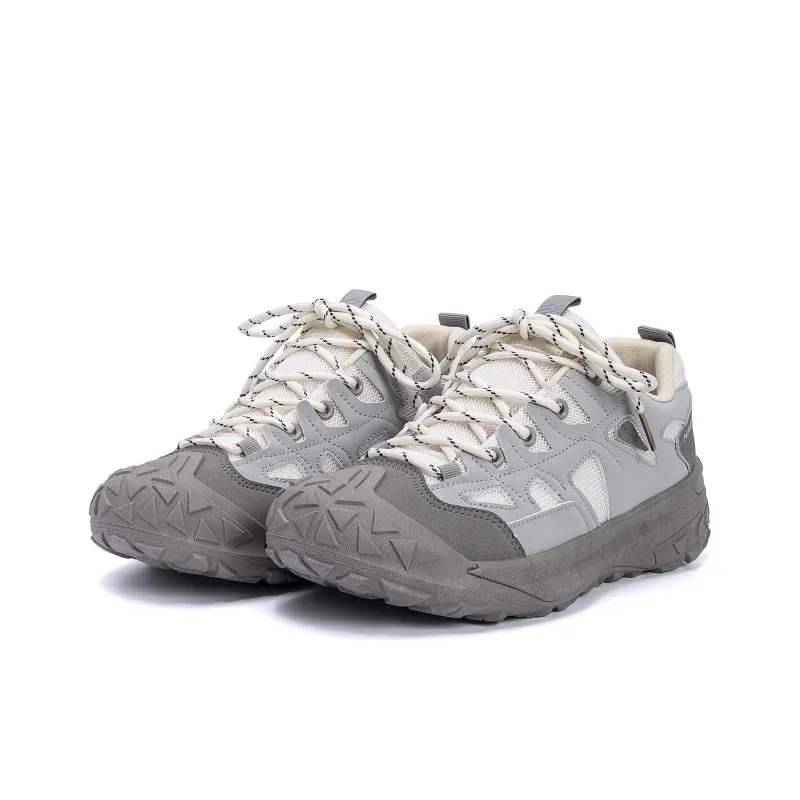 HUANQIU Abrasion Resistant Coverage Height Increase Low Top Hiking Shoes Men's Beige Gray-2