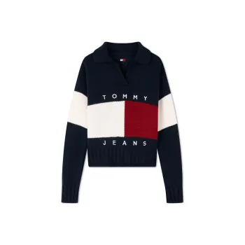 Tommy Hilfiger Sweater Women's Navy Blue, Red, & White