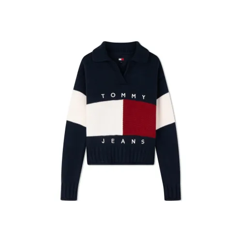 Tommy Hilfiger Sweater Women's Navy Blue, Red, & White