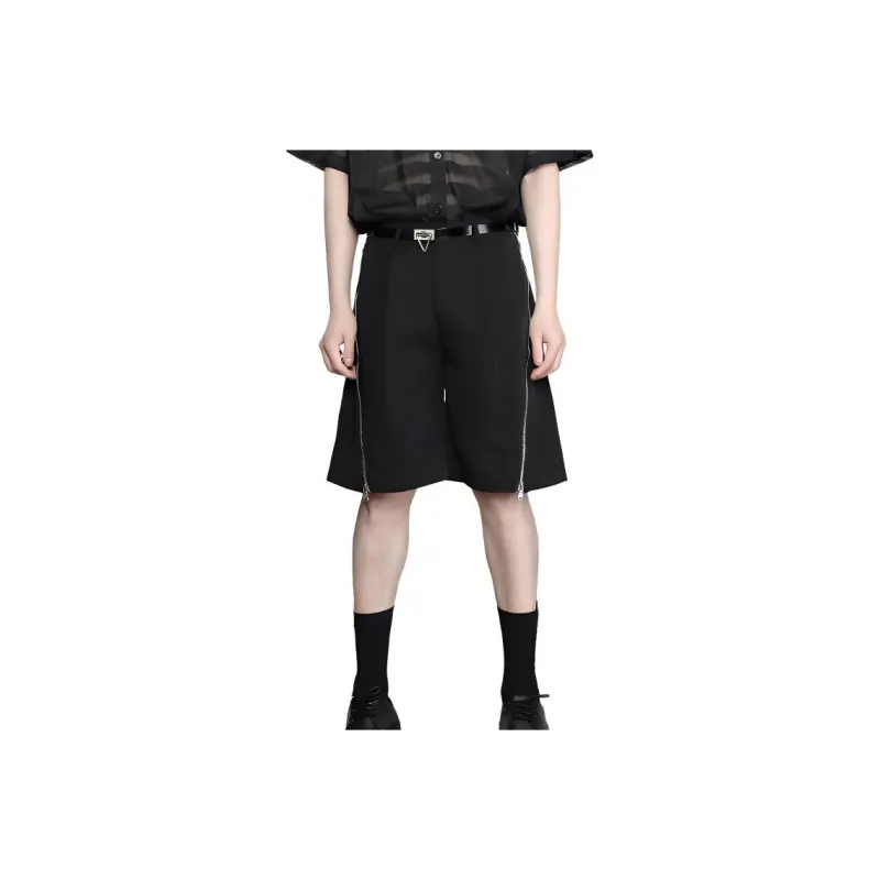 RAYSHOW Casual Shorts Men's Black-0