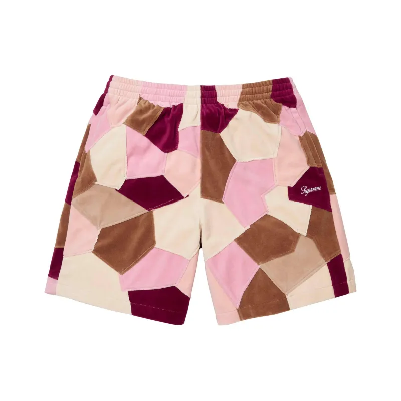 Supreme Patchwork Velour Short-2