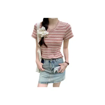 KAISER Set in Sleeve T Shirt Women's Red Stripes