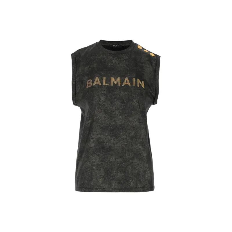 BALMAIN T-Shirts Women's Charcoal Gray-0