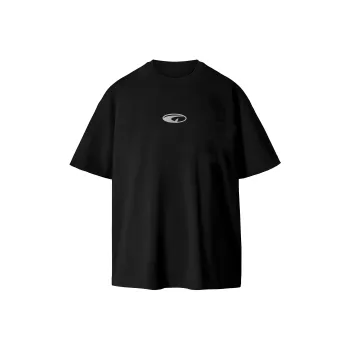 QIANLIMU Logo Series Drop Shoulder Sleeve T-Shirt Unisex