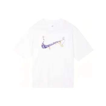 Nike Women'ss Hand Drawn Print Crewneck T Shirt White