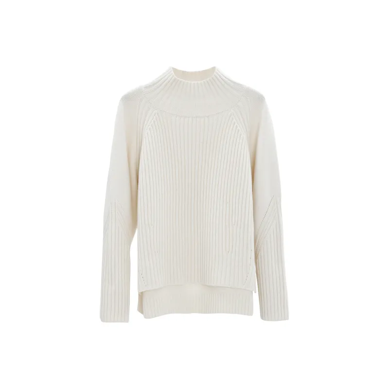 Fstudio Knitted Fabric Sweater Women's Ecru-0