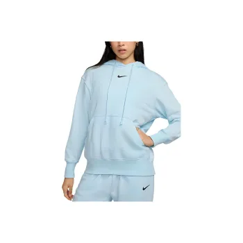 Nike Sportswear Phoenix Fleece Large Silhouette Pullover Looped Fabric Hooded Sweatshirt Women's Glacier Blue