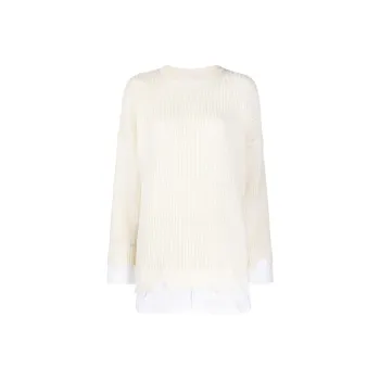 MM6 Maison Margiela Distressed-finish Shirt-underlayer Sweatshirt
