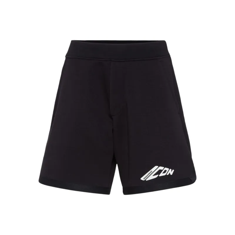 DSQUARED 2 Icon Logo Printed Sweat Shorts-0