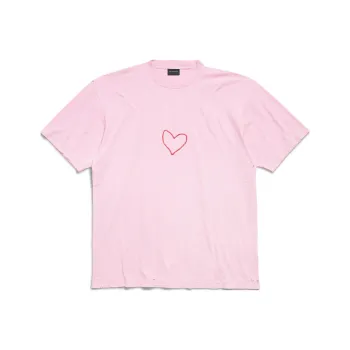 Balenciaga T Shirt Women's Pink Loose Fit