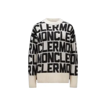 Moncler All Over Logo Intarsia Knit Sweater