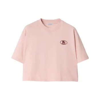 Burberry SS25 Drop Shoulder Sleeve T Shirt Women's Pink