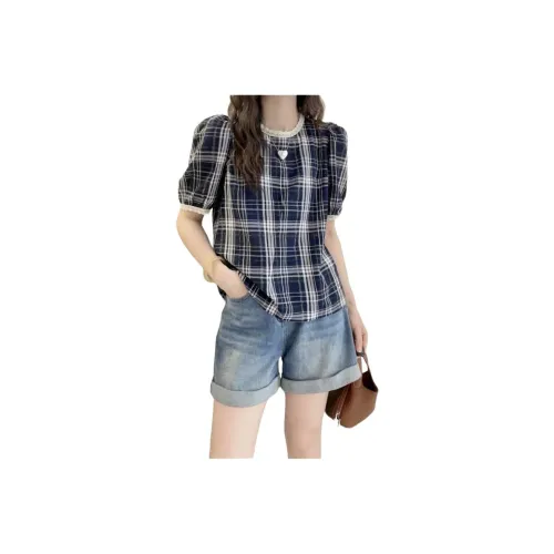 Oudifu T-Shirts Women's Blue