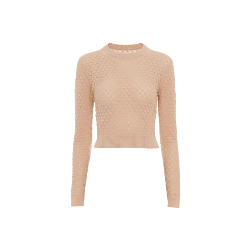 Chloé Cropped Pointelle knit Jumper-0