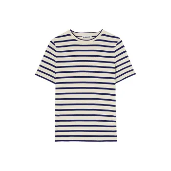 JIL SANDER Striped Cotton T shirt