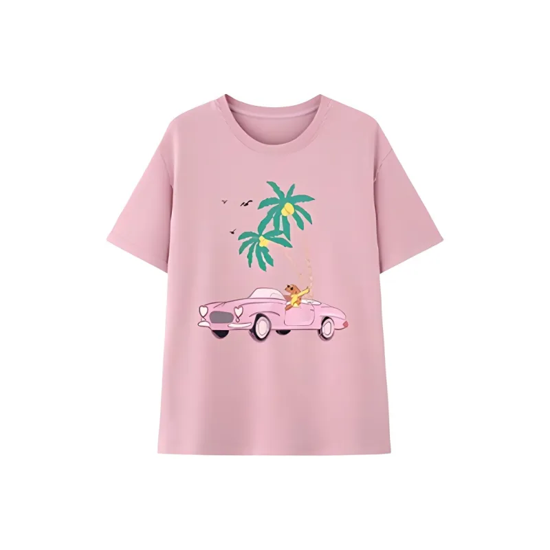 DOKZB T Shirts Women's Pink-0