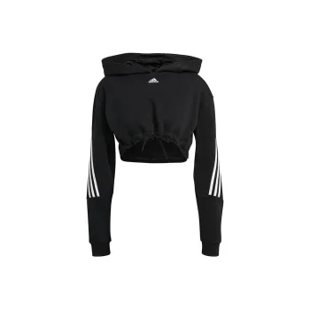 Adidas Crop Hoodie Sweatshirt Women's Black