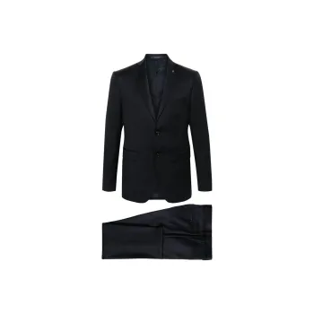 Tagliatore Logo appliqué Virgin Wool Single breasted Suit