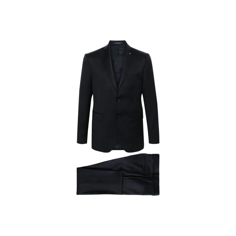 Tagliatore Logo appliqué Virgin Wool Single breasted Suit-0