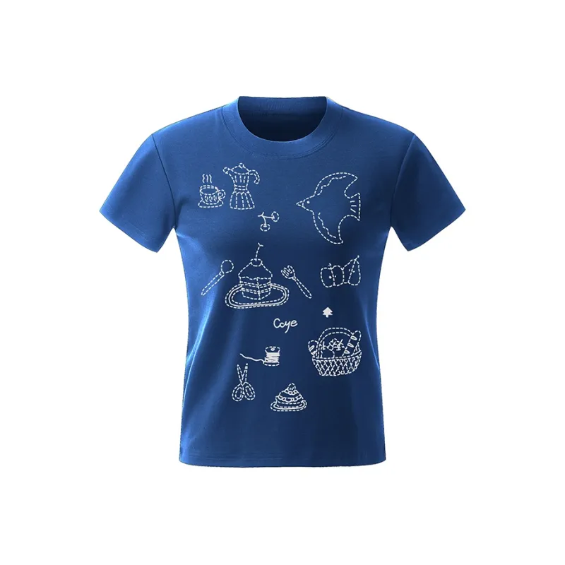 CHUANCHUANYEJIA Set in Sleeve T Shirt Women's-4