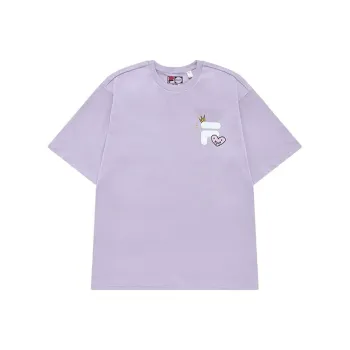 FILA FUSION Drop Shoulder Sleeve T Shirt Unisex Enchanted Purple