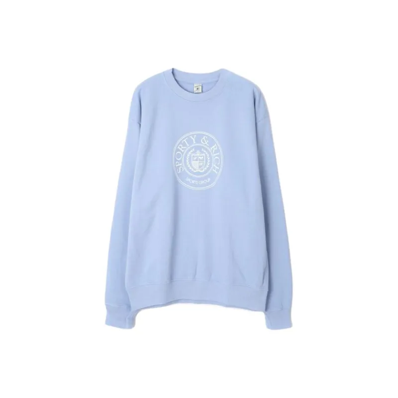 SPORTY & RICH Connecticut Crest Crew neck Sweatshirt-0