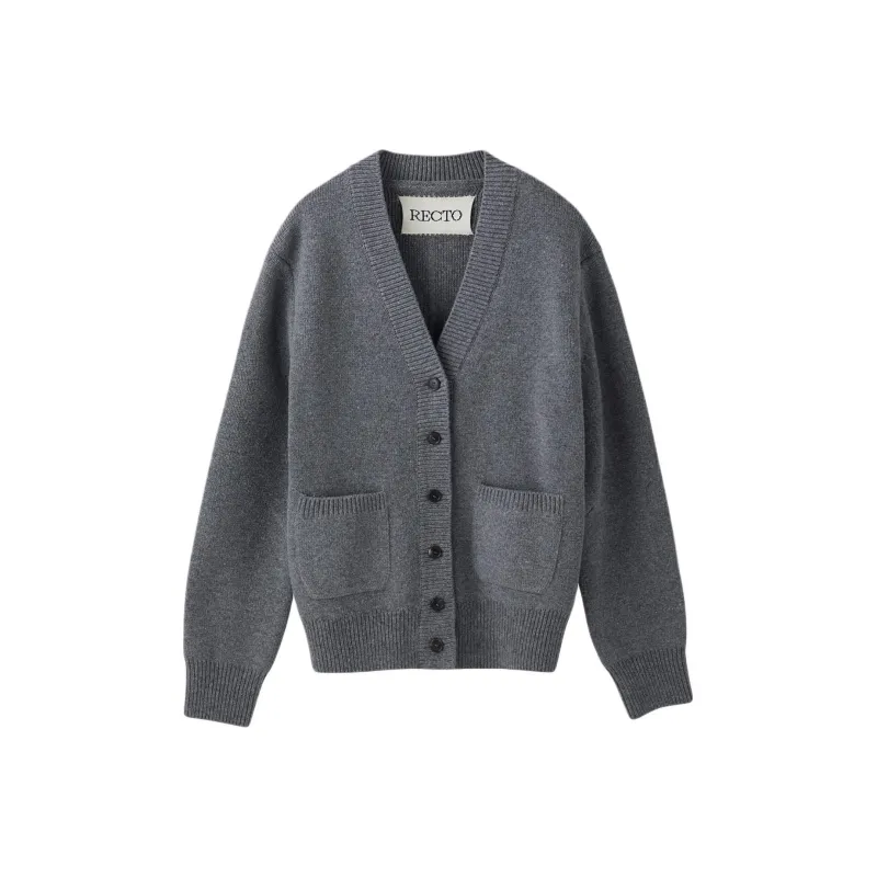RECTO FW24 RUTH COMPACT KNIT CARDIGAN Sweater Women's Melange Grey/Mixed Color Gray-0