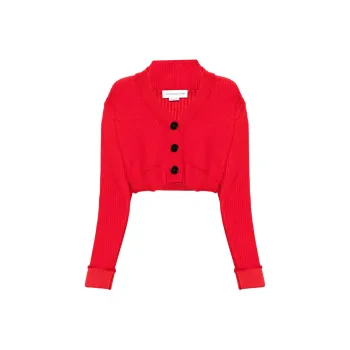 Victoria Beckham Drop Shoulder Cropped Cardigan