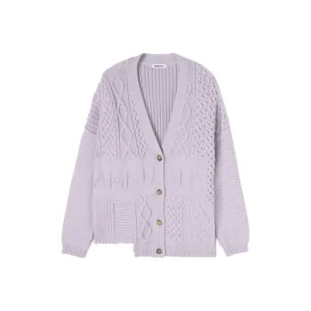AMBUSH Patchwork Knit Cardigan 'Lavender'