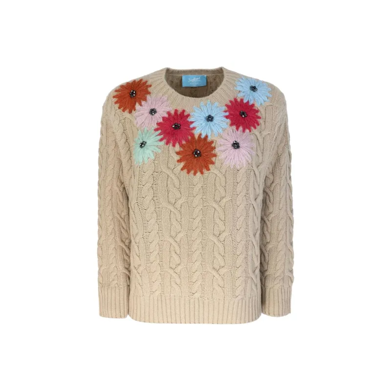 WEEKEND MaxMara Flower Embellished Crewneck Jumper-0