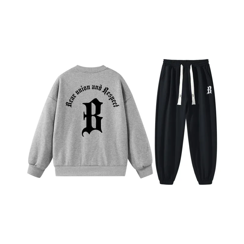 BEAR UNION Sweatshirt Set Fall Unisex-12