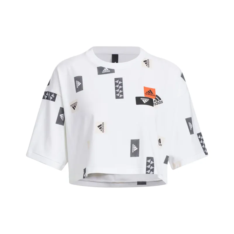 Adidas Drop Shoulder Sleeve T Shirt Women's White-0