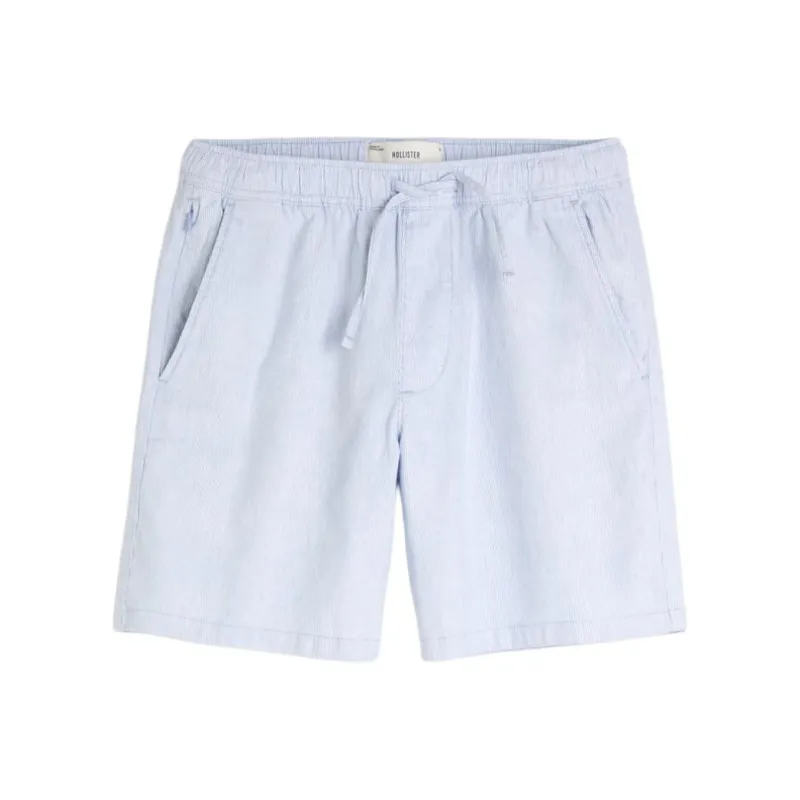Hollister Casual Shorts Men's Light Blue Micro Stripes-0