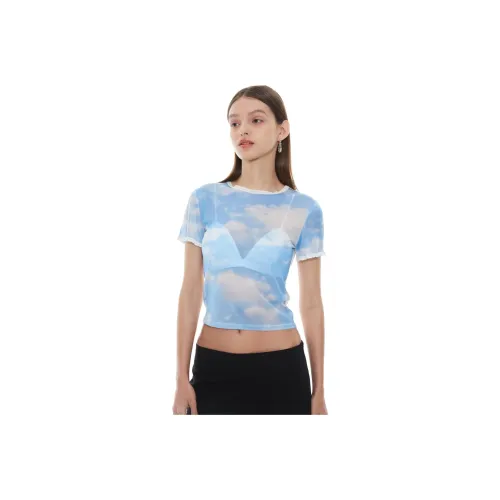 TAXIPHONE T Shirt Women's Blue Sky Print