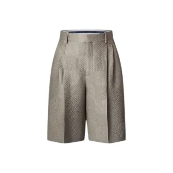 LOUIS VUITTON Damier Wool Silk Tailored Wool Silk Shorts