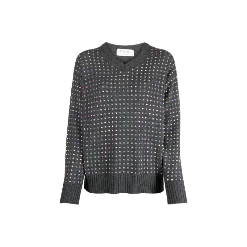 SportMax Embellished V Neck Jumper-0
