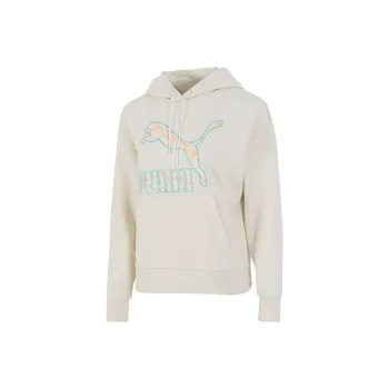 PUMA Floral Graphic Sweatshirts Women's Ivory
