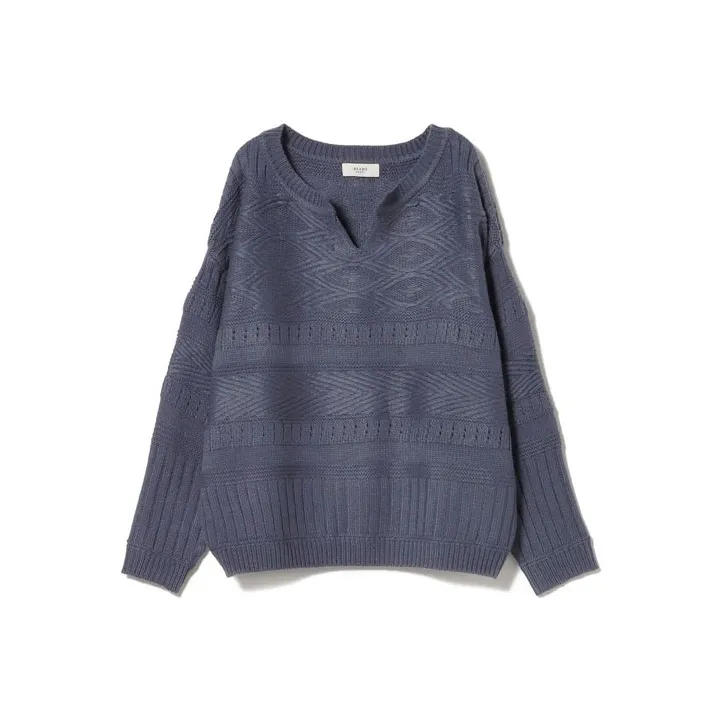 Beams HEART Sweater Women's Blue-0