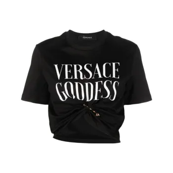 VERSACE Goddess Print T Shirt 'Black'