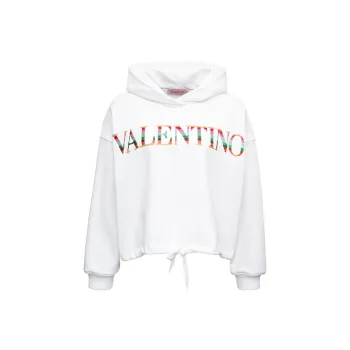 Valentino Logo Detailed Long Sleeved Hoodie