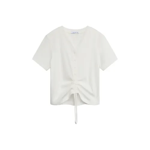 JEANSWEST T Shirt Drop Shoulder Sleeve Summer Women's White