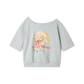 ANDREA MARTIN Drop Shoulder Sleeve T Shirt Women's