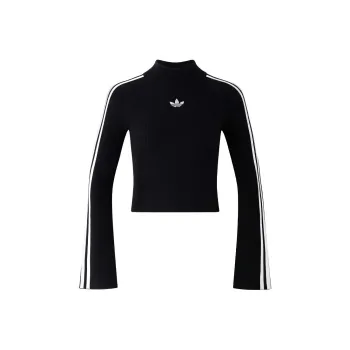 Adidas Originals Premium Knit Turtleneck Top Sweater Women's Black